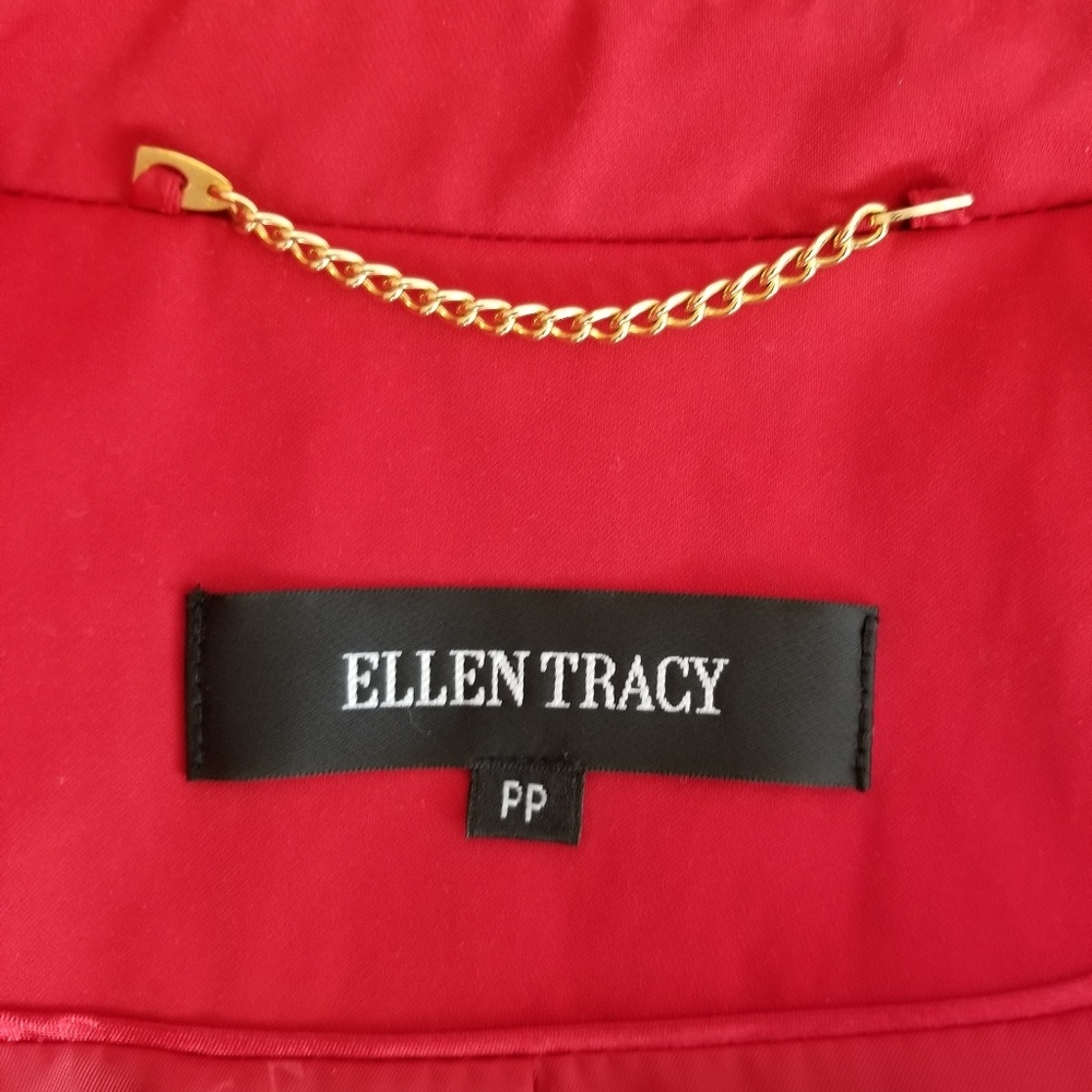 Ellen Tracy Button Down Tie Waist Hooded Jacket - Picture 5 of 7
